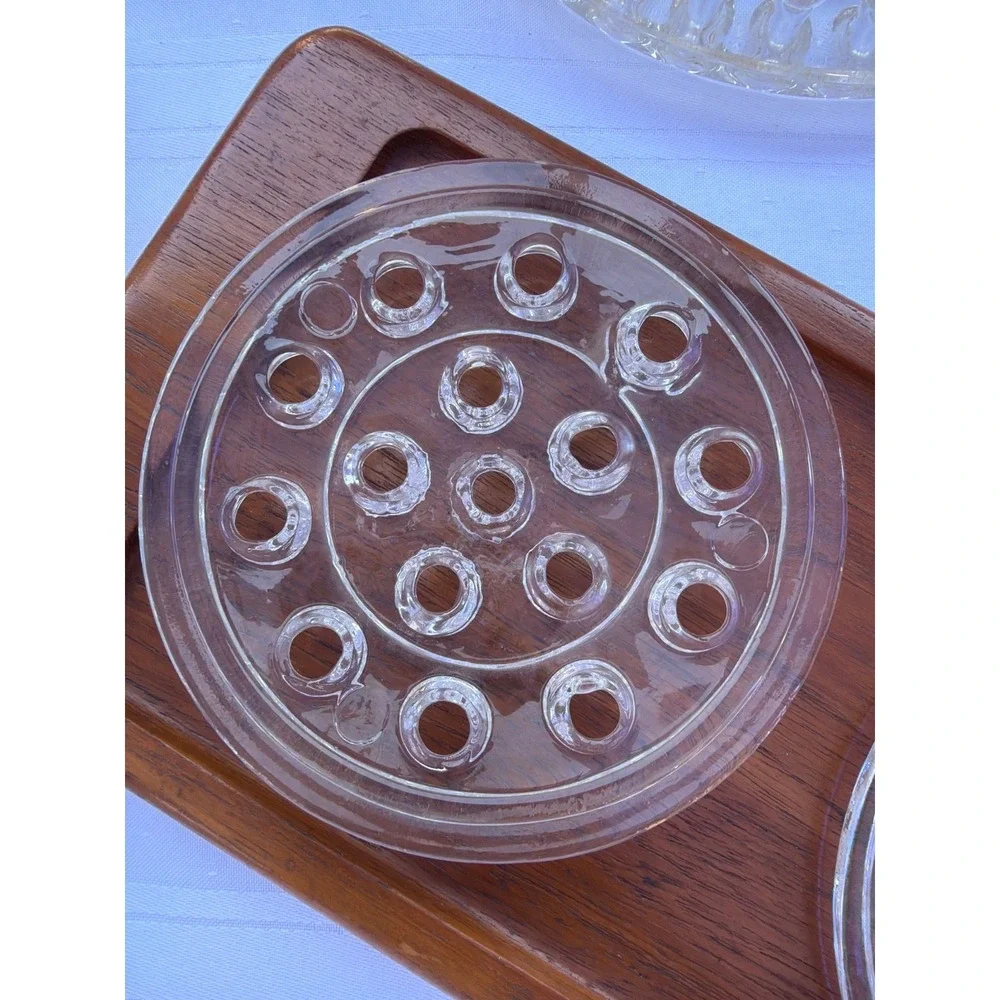 Vintage Clear Glass Floral Flower Frogs Lot of 2.
